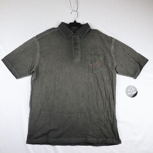 Realtree Polo Mens L Black Preppy Casual Classic Patriotic American Flag Antlers